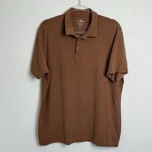 01. Algo Shirt Mens L Brown Orange Short Sleeve Stretch Performance Golf Polo